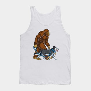 Funny Bigfoot Sasquatch Walking Husky Tank Top